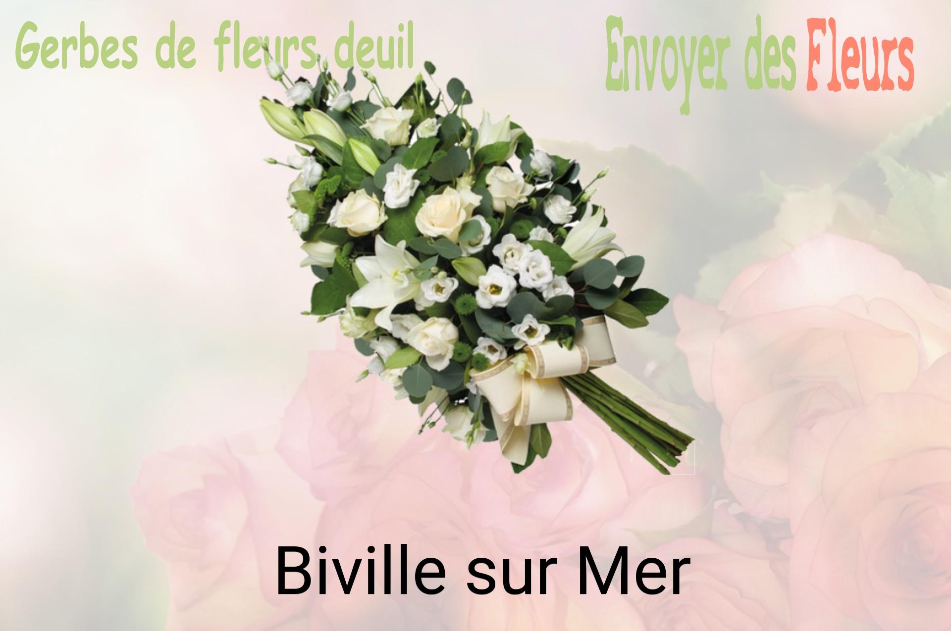 Gerbe de fleurs de deuil livrée à Biville-sur-Mer